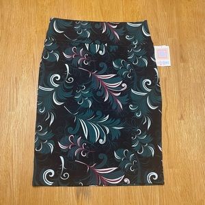 NEW lularoe pencil skirt black and green Large